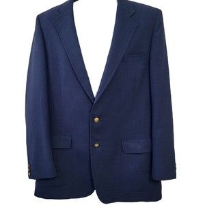John Weitz Palm Beach Blazer Mens 44 X-Long Blue Two Gold Buttons